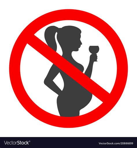 Pregnant No Drinking Alcohol Sign Royalty Free Vector Image