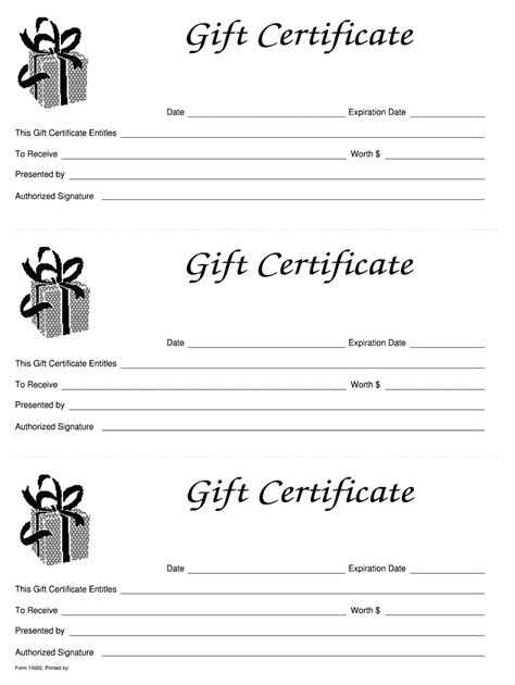 sample gift certificate word document
