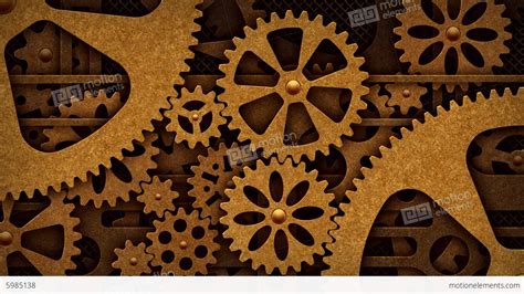 Steampunk Mechanism With Gears Stock Animation 5985138