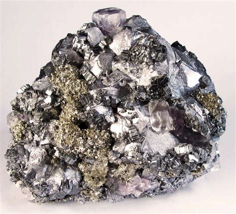 Fluorite on Metallic Galena (Bournonite/Pyrite)| iRocks Fine Minerals