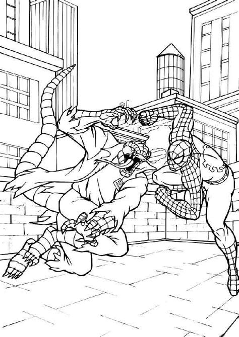 When the online coloring page has loaded, select a color and start clicking on the picture to color it in. Drawing Spiderman vs Lizard coloring page
