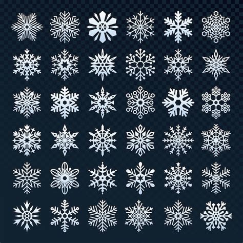 Set Of Snowflakes Silhouette Collection Vector Premium Download