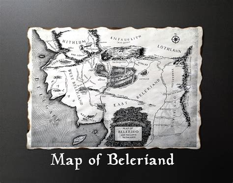 Middle Earth First Age Map Map Of Beleriand And The Lands To Etsy Uk