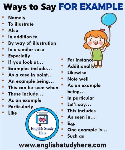 28 Ways To Say For Example In English English Study Here Essay