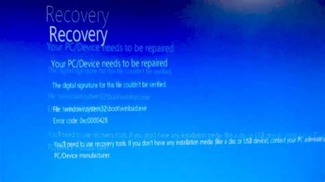 How To Fix Your Pcdevice Needs To Be Repaired Error 0xc0000428