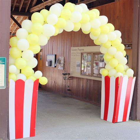 circus popcorn balloon arch by inflation sensations circarnival wedding details vintage c