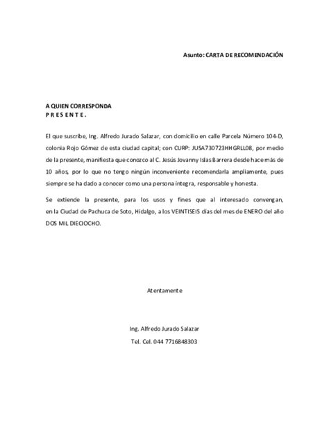Ejemplo De Carta A Quien Corresponda Colección De Ejemplo 951