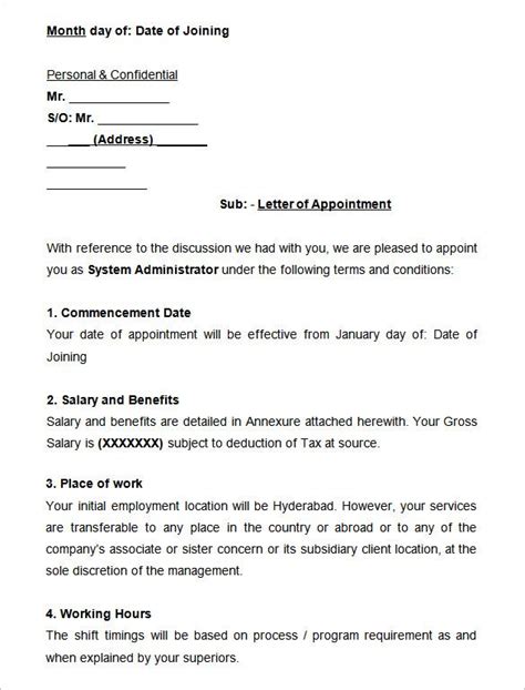 We will assist you in applying a letter of administration in malaysia! Sample System Administrator Appointment Letter Appointment ...