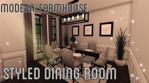 Modern Farmhouse Styled Dining Room Bloxburg Speedbuildtour 13k