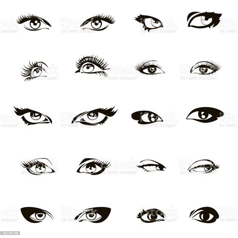 Download Woman Eyes Vector Beautiful Female Eye Set Or Ink Drawing Stock Illustration - Download Image ...