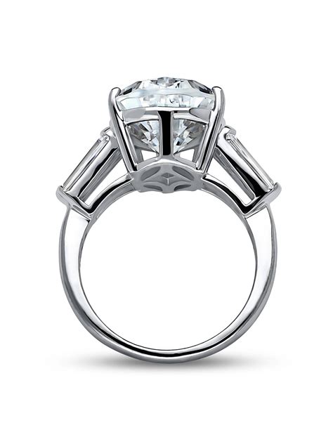 Rhodium Plated Sterling Silver Pear Cut Cubic Zirconia Cz 3 Stone Engagement Ring Size 4 5