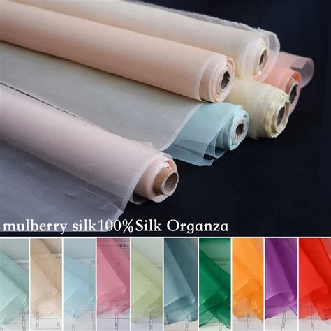 100 Mulberry Silk Organza Width 44 Inches Solid Color 5mm Pure Silk
