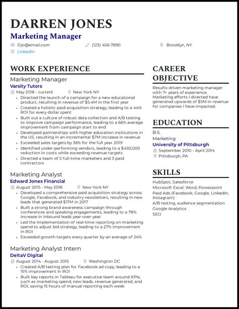 12 Best Marketing Resume Examples For 2023