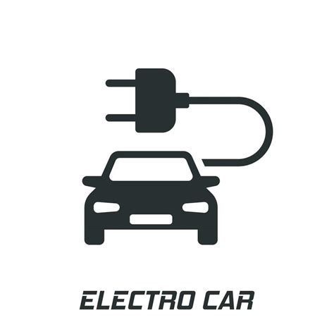 Electro Car Vector Icon In Flat Style Electric Automobile Illustration