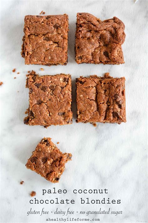 Paleo Coconut Chocolate Blondies A Healthy Life For Me