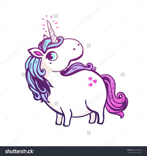 Magic Unicorn Vector Illustration Isolated On White Background