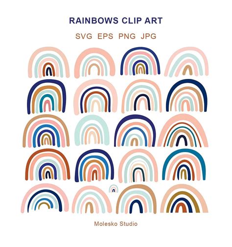 Download Rainbow clipart Rainbow svg Rainbow digital Rainbow vector ...