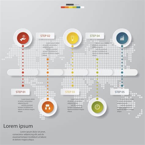 Premium Vector 5 Steps Timeline Arrow Infographic Element