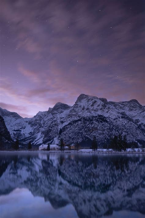 Mountains Lake Dusk Reflection Landscape Hd Phone Wallpaper Peakpx