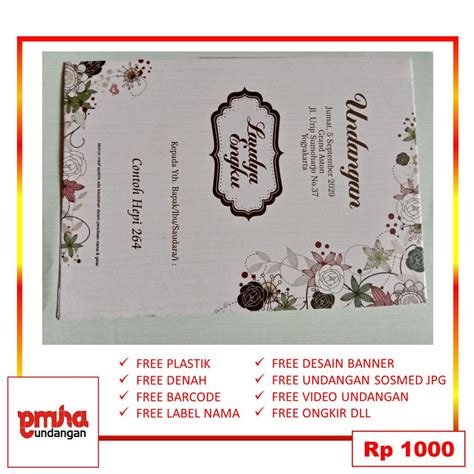 Tetapi, dalam membuat sebuah undangan pernikahan, anda juga harus dapat. HEPI 264 / Undangan Murah / Undangan Nikah / Undangan ...