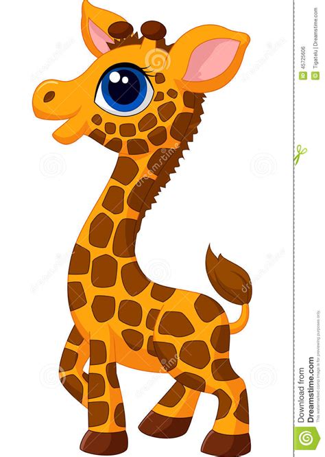Cute Baby Giraffe Cartoon Stock Vector Image 45725606