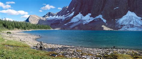 Mountain Lake Panorama British Columbia Canada Stock Image Image Of
