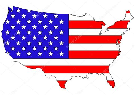 American Flag On Country Map — Stock Vector © Alehnia 1218714