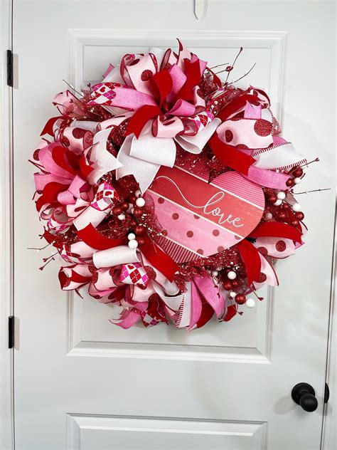 Valentines Day Wreath Extra Large Valentine Wreath Heart Etsy