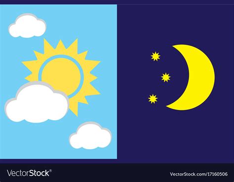 Day And Night Royalty Free Vector Image Vectorstock