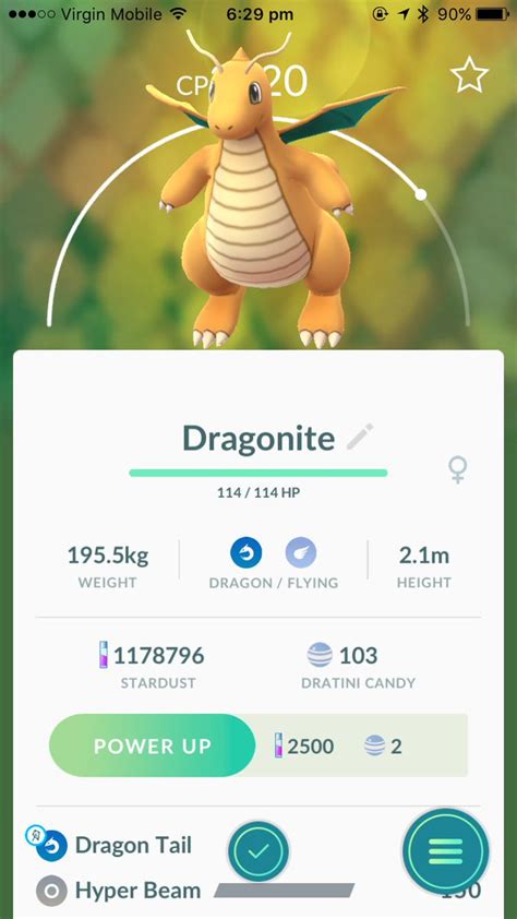 Dragonite Max Cp For All Levels Pokemon Go