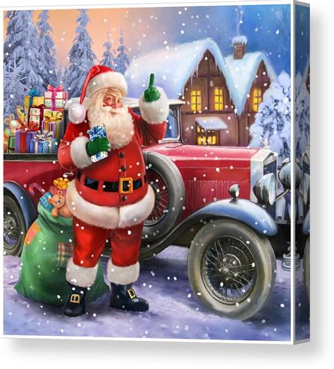 Santa Claus Painting On Canvas