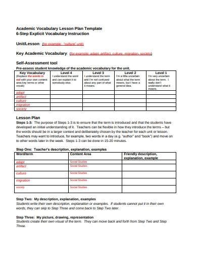 Free 10 Academic Lesson Plan Samples And Templates In Ms Word Pages Pdf