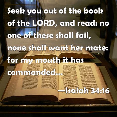 Isaiah 3416 Seek You Out Of The Book Of The Lord And Read No One Of