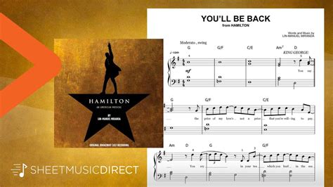 Youll Be Back Sheet Music From Hamilton Lin Manuel Miranda Easy
