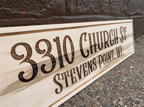 Personalized Street Number Wooden Address Sign Etsy Address Sign