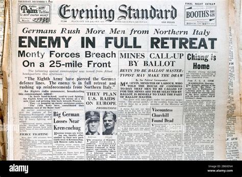 Enemy In Full Retreat Front Page Evening Standard Wwii World War Vintage British Archive