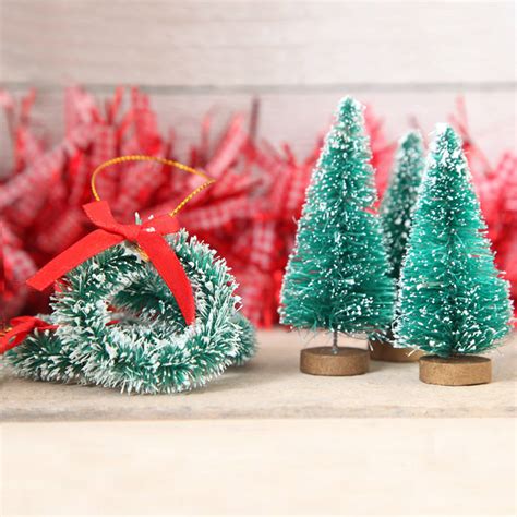 Eight Mini Christmas Tree And Wreath Decorations By Red Berry Apple