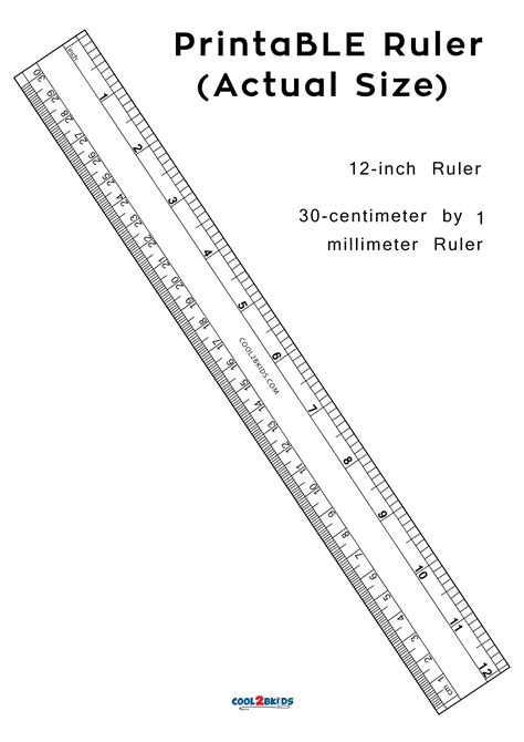 Printable 12 Inch Ruler Template Printable Ruler Actual Size