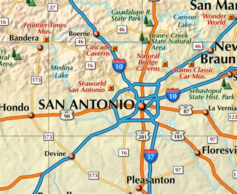 South Texas Wall Map From Compart World Maps Online