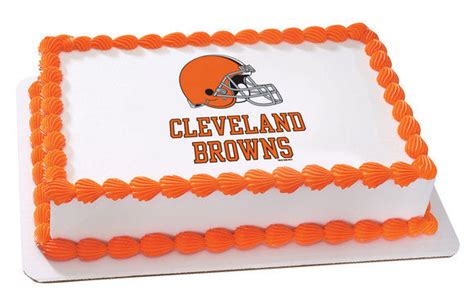Nfl Cleveland Browns Edible Icing Sheet Cake Decor Topper Bling Your Cake