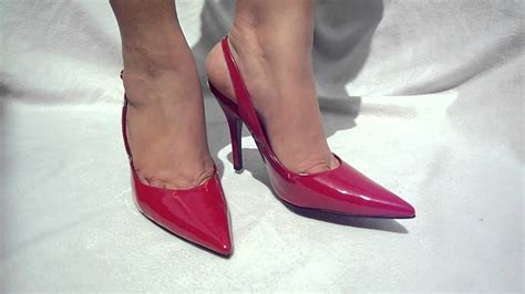 Schuh Red Slingback Stiletto Heels Youtube