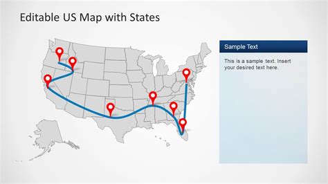 Editable Us Map Template For Powerpoint With States Slidemodel Riset