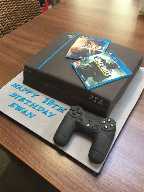 Playstation 4 Birthday Cake Birthday Cards