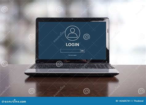Login Concept On A Laptop Stock Image Image Of Computer 142605741