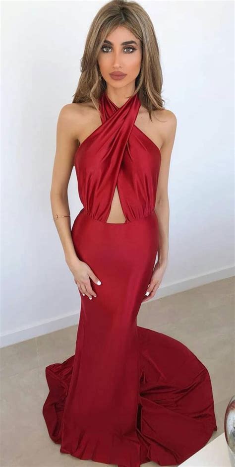 Red Prom Dresses For The Wow Look Halter Neck Red Prom Dress I Take You Wedding Readings