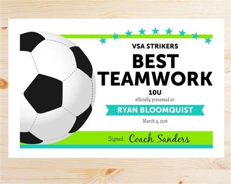 Soccer Award Certificate Template 7 Templates Example