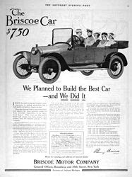 Classic Ads - Old Car Ads Maxwell Briscoe - classic Briscoe car ads.