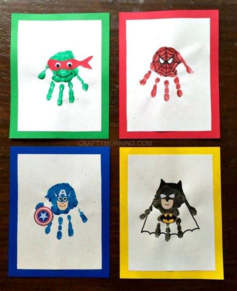Amazing Superhero Handprint Crafts For Kids Ninja Turtles Spiderman