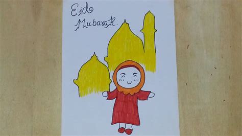Eid mubarak#pencil drawing # eid al adha#. Simple And Easy Eid Mubarak Drawing for Kids - YouTube
