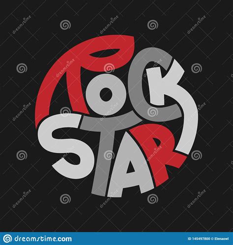 Rock Star Lettering T Shirt Fashion Design Template For Banner